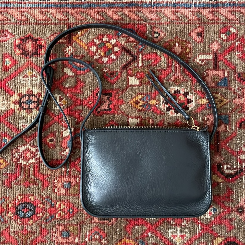 NWT Madewell Simple Crossbody Black Leather Purse